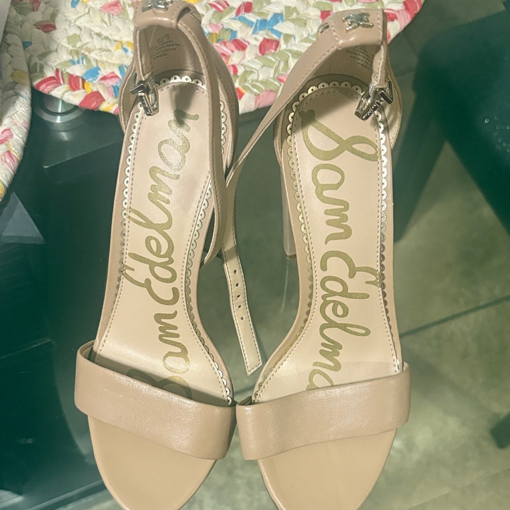 Sam Edelman Women's Beige Heeled Sandals